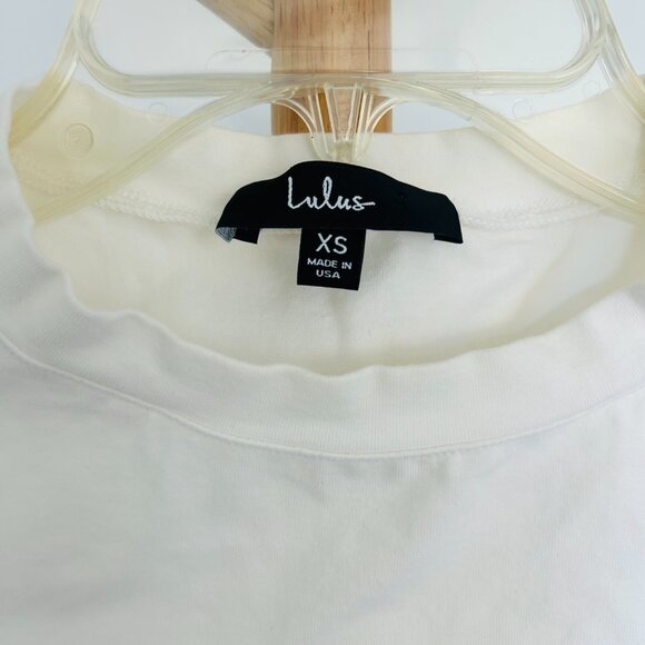 Lulus White Cropped Short Sleeve Tee - Picture 2 of 5